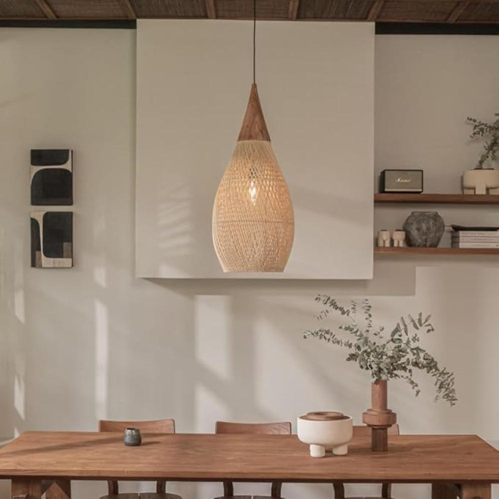 Ресторан Ручной Вязки Подвесной Светильник Лоза Плетение Ротанг Люстра Чайная Комната Юго-Восточная Азия Кухня Винтаж Ретро