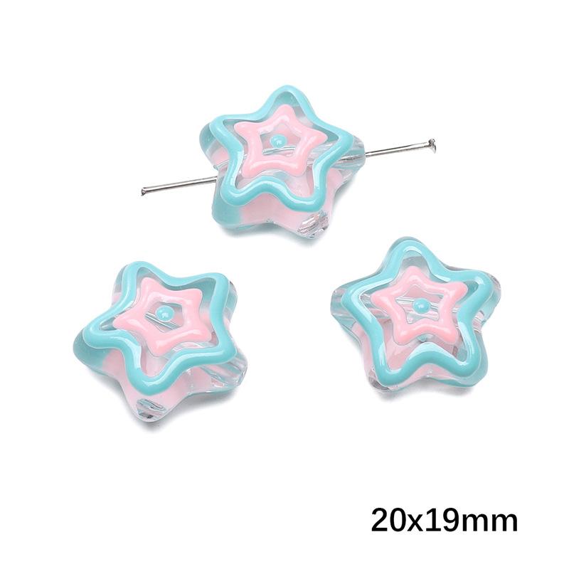 Handmade Beads Acrylic Double-sided Hand-painted Round Beads Graffiti Handmade Beads Diy Weaving Cell Phone Chain String Loose Beads Material