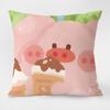Cute Cartoon Pig Pattern Decorative Pillowcase Living Room Bedroom Square Cushion Pillowcase