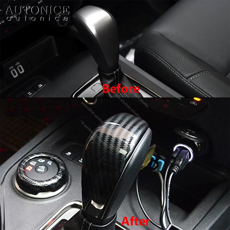 Подходит для Mazda BT-50 BT50 2012 2013 2014 2015 2016 2017 2018   AT Декоративная крышка на рукоятку переключения передач цвета карбонового волокна