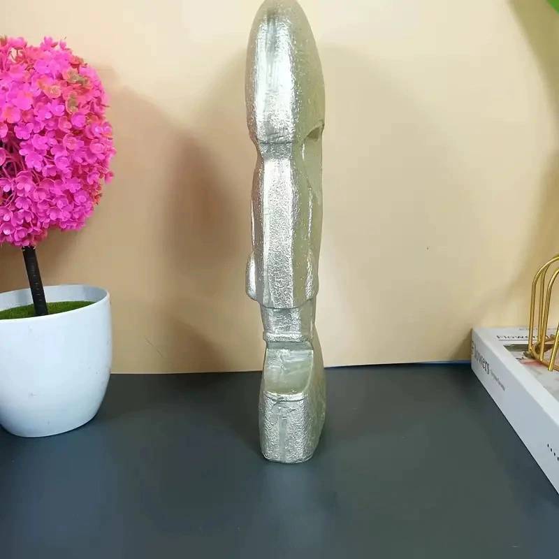 Bell Head Resin Sculpture With Carving Art For Garden Patio Outdoor Decor