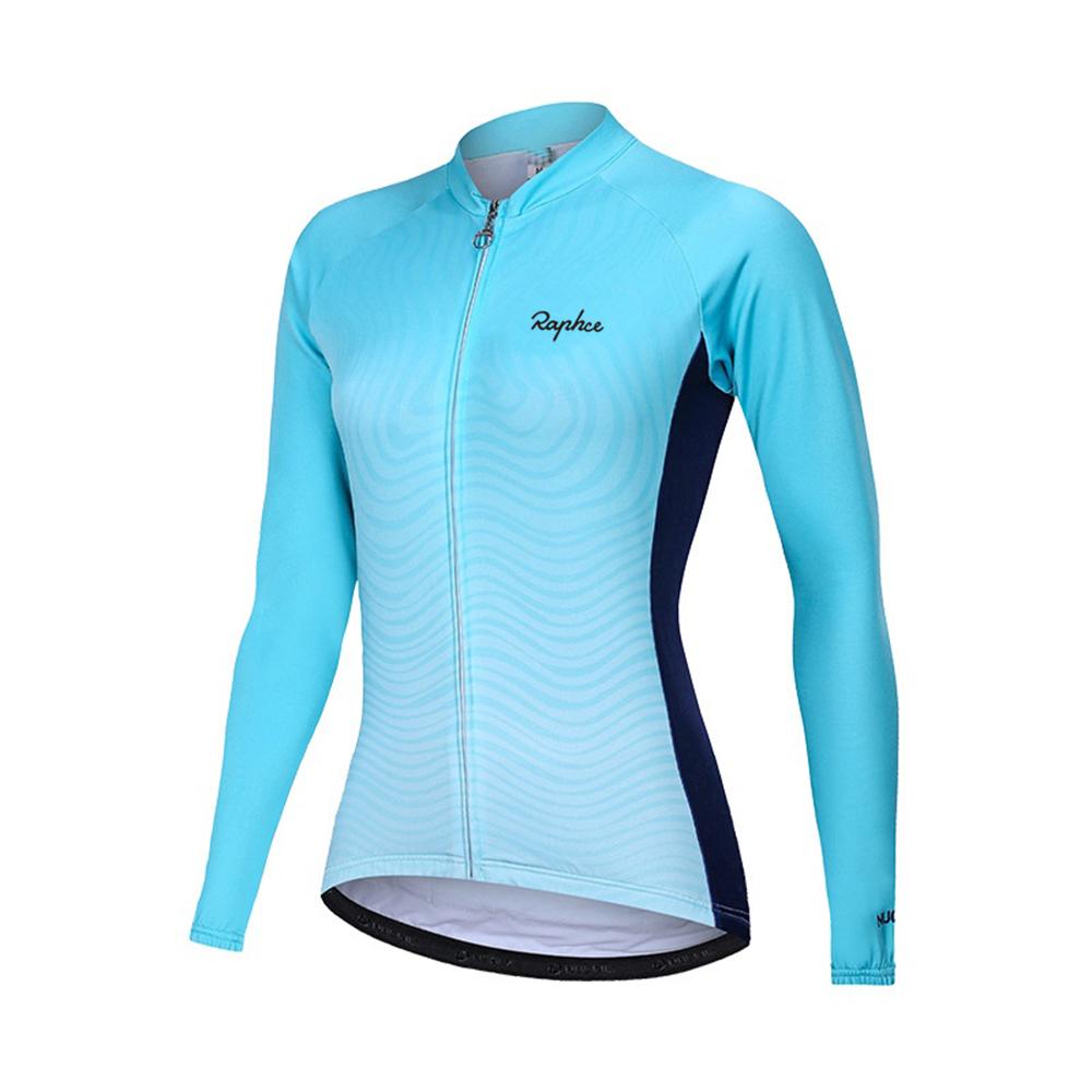 Raphce Женская веломайка с длинными рукавами, рубашки для женщин, одежда для велоспорта, дышащая веломайка для горного велосипеда с 3 карманами