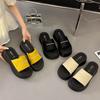 Slippers Women Wear Thick-Soled Roman Sandals In Summer, Annual Sandals Feel Small Fragrant Black