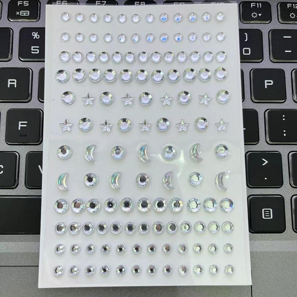 Moon Star Face Gems Self Adhesive Nail Art Decoration Stage Decoration Makeup Sticker