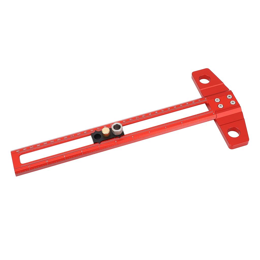Т-образная линейка 30 см с метрической дюймовой шкалой из алюминиевого сплава, линейка позиционирования для сверления с 6 мм, 8 мм, 10 мм