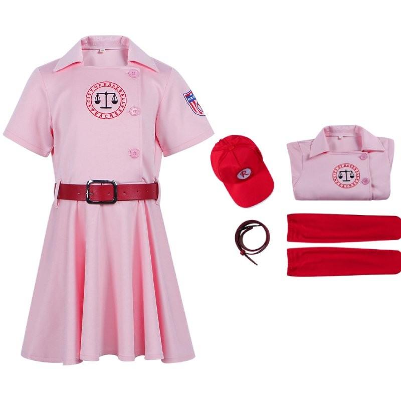 Стильный набор бейсбольной формы для девочек с дизайном Red Pink Alliance