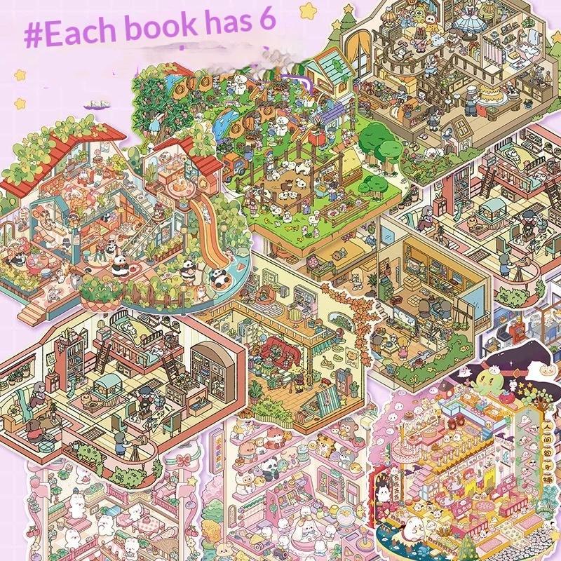 3D Стикер-книга для создания сцены, ПЭТ, водостойкие, портативные стикеры для путешествий, DIY, скрапбукинг, чехол для телефона, декор для ноутбука