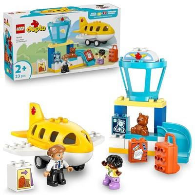 LEGO Duplo Город Duplo Первый аэропорт Игрушка, Подарок на день рождения, Обучающие кубики, Мальчики и девочки, Возраст 18 месяцев, 2 года, 4 года, Ролевая игра, V