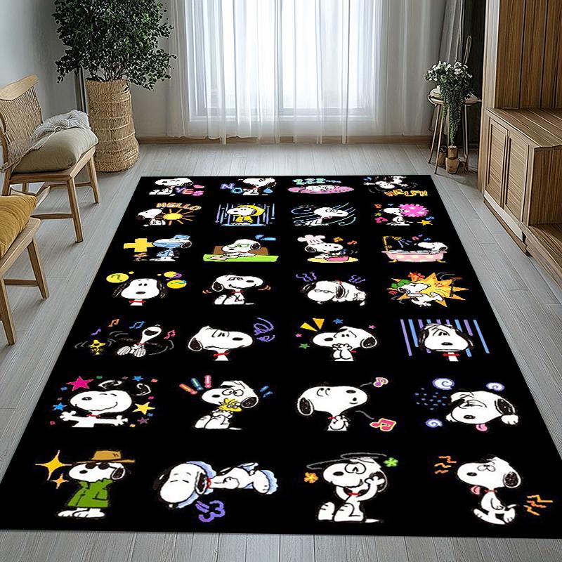 Cute Snoopy Dog Cartoon Living Room Non-Slip Area Rug Soft Carpet for Bedroom Kids Playroom Sofa,Home Decor Doormat Gift