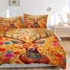 3pcs Animal-themed Deer Flowers Soft and Comfortable Breathability, Bedding Set, Machine Washable, Suitable for All Seasons145