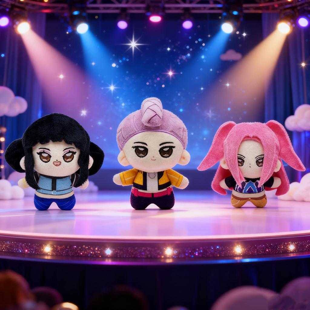 Мультяшные K-pop Охотники на демонов Плюшевые игрушки Руми Зои Мира Мягкие милые брелоки Игрушки Мягкие куклы Охотница Группа Девушек Детские Рождественские подарки