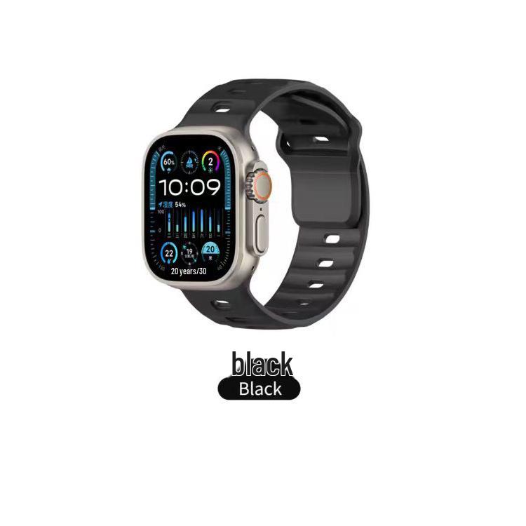 Двухцветный силиконовый ремешок для Apple Watch 10/9/8/7/6 поколений