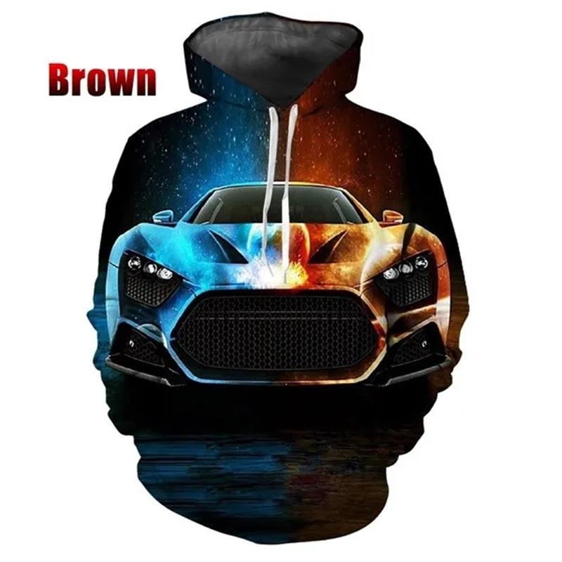 3D-печать серии Super Car Графические толстовки для мужчин Модные свободные свитера большого размера Толстовки Топы Sudaderas Para Hombres
