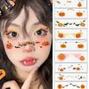 Children's Halloween Pumpkin & Ghost Face Stickers: Washable Makeup & Face Painting Decals