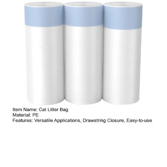 60 шт. Мешки на шнурке для кошачьего наполнителя Подкладки для кошачьего туалета Мешки для сбора отходов домашних животных без грязи для большинства автоматических самоочищающихся туалетов