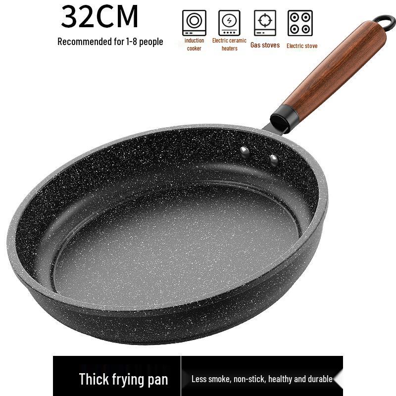 Maifan Stone Non-Stick Frying Pan, Multifunctional Flat-Bottom Pan for Gas or Induction Cooktops