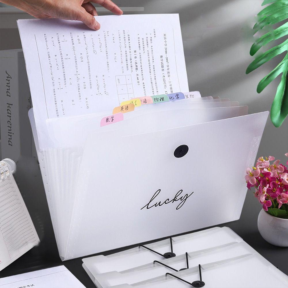 High-capacity A4 File Folder Translucent Document Organizer Simple Expanding Folder  Projects