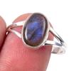 Натуральный Лабрадорит Драгоценный Камень Ручной Работы 925 Пробы Цельное Стерлинговое Серебро Кольцо S.10 m5i72