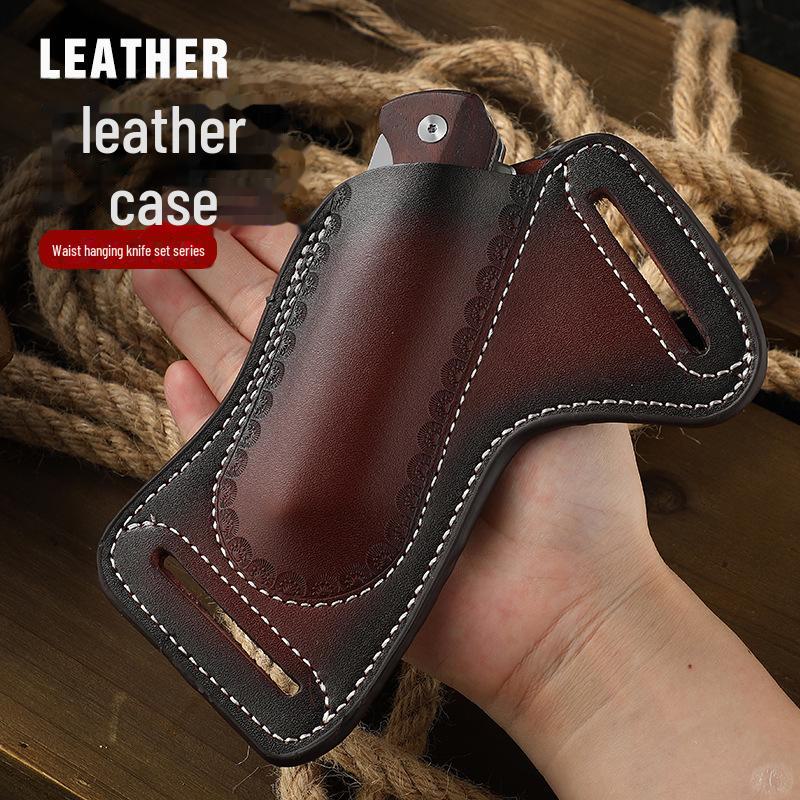 Многофункциональная тактическая кожаная поясная сумка для хранения складного ножа
