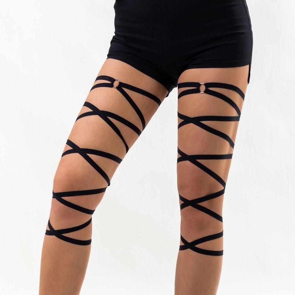 Genjuku Style Elastic Strap Body Chain Elastic Band Women Body Jewelry Leg Loop Party Decoration