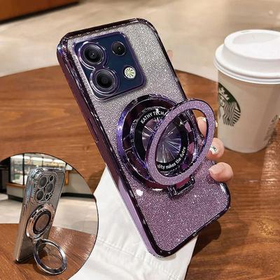 Роскошный чехол с креплением Glitter Case для Xiaomi Redmi note 13 pro 12 12S 13C 11 11S 10S 9S case для POCO X6 M6 M5S case holder cover