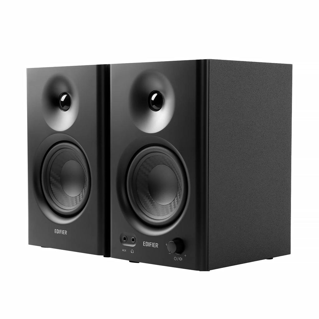 Edifier MR4 Monitor Speaker for Dual Mode Switching and TRS Max 42W 60Hz 20KHz Frequency Response 1 Inch Silk Dome Tweeter Diaphragm Black