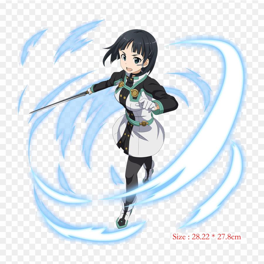 Suguha Sao Md Leafa Kirito Iron On Patches For Clothing Applique Stickers On Clothes Heat-Sensitive Custom Patch
