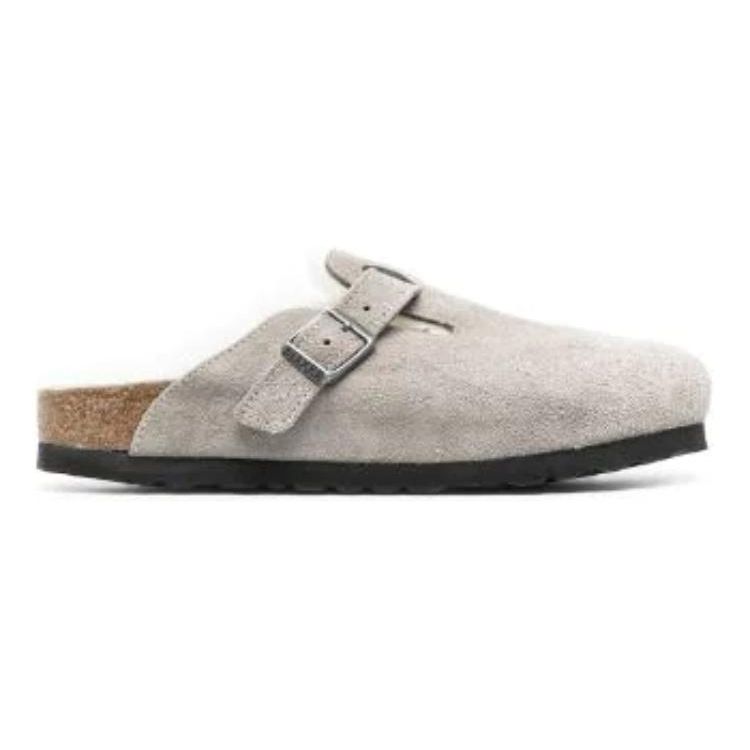 Birkenstock Бостон Удобные Универсальные Дышащие Нескользящие Закрытые Тапочки Унисекс Тапочки Серые 1017651BOSTONSTONE