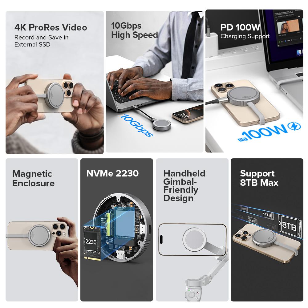 ZIKE Z557C Магнитная беспроводная зарядная подставка 3-в-1 Qi2