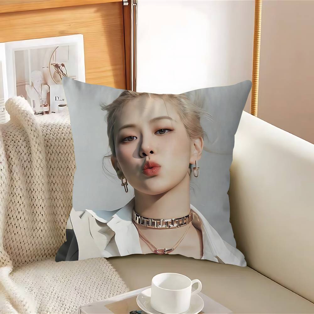 Наволочка Blackpink MemberS R-Rosé, съемная, моющаяся, чехол для подушки – Мягкий лен для любого сезона