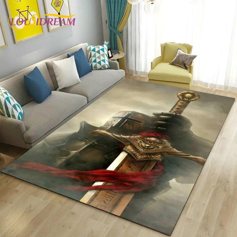 Коврик для игровой зоны Knight Templar Cavalier Crusaders, большой ковер для гостиной, спальни, дивана, коврик для кухни, нескользящий напольный коврик