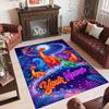 Dinosaur Theme Crystal Velvet Rug Personalized Custom Name Text Soft Floor Mat Home Decor