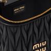 Miu Miu Matelasse Removable Adjustable Shoulder Strap Zipper Closure Quilted Clutch Bag Napa Leather Crossbody Mini Women bags Black 5NR018-2FPP-F0002