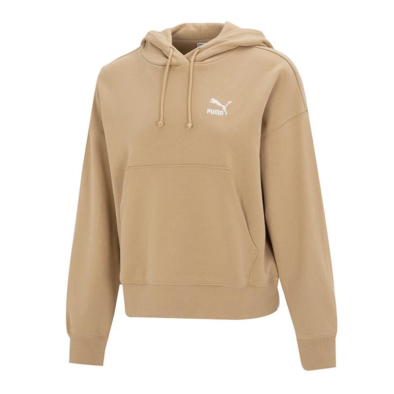 Puma Вышитый логотип, дышащая свободная толстовка с капюшоном, женские толстовки цвета хаки 624679-84