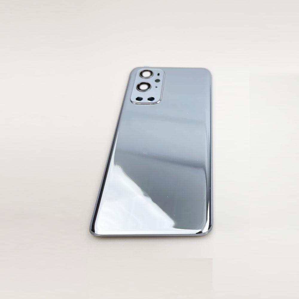 Задняя крышка аккумулятора из стекла с рамкой и линзой для OnePlus 9Pro/1+9 Pro Серебристый