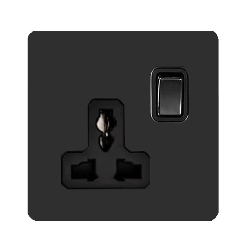 Depoguye Высококачественный черный винтажный европейский выключатель лампы розетка из нержавеющей стали тумблерный переключатель универсальный настенный выключатель света