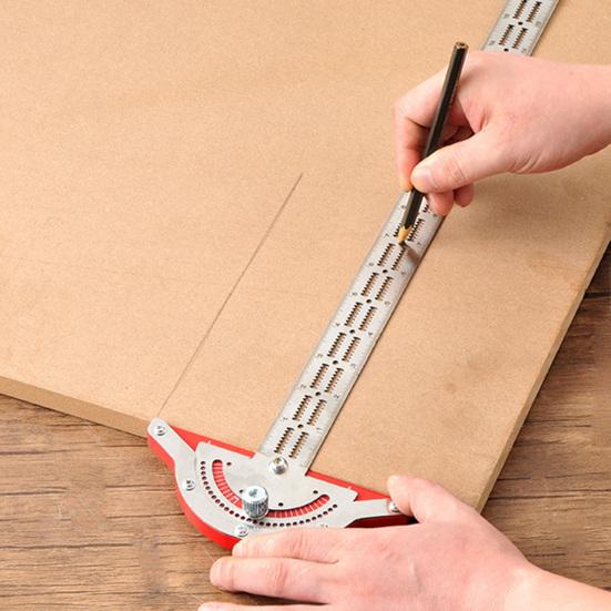 10/15/20-Inch Woodworkers Edge Rule High Precision Protractors Heavy Duty Metal Angle Finder Carpenter Layout