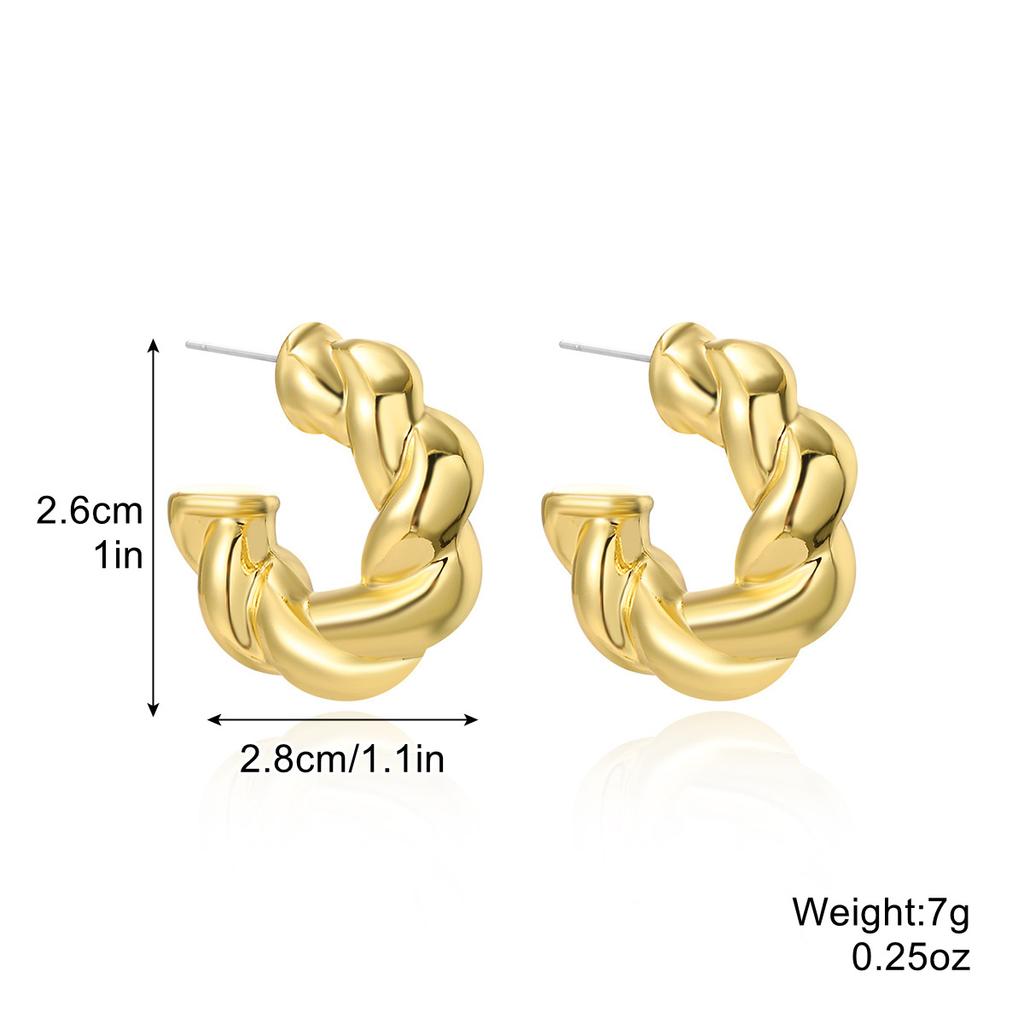 Exaggerated Temperament Earrings Gold Senior Sense Ins Cold Wind Simple Metal Droplets Pleated Pearl Flower Earrings