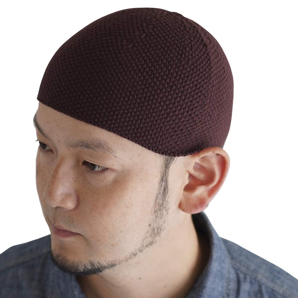 Nakota Премиум Хлопок Бесшовный Исламский Короткий Вязаный Шапка для Больших Размеров Глубокий Сделано по Размеру Коричневый Шапка, Бини, Мужской, В наличии, Непрозрачный, Посадка, 100% Хлопок,