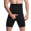 Men's High Waist Tummy Control Shaping Pants - Breathable Solid Color Elastic Design