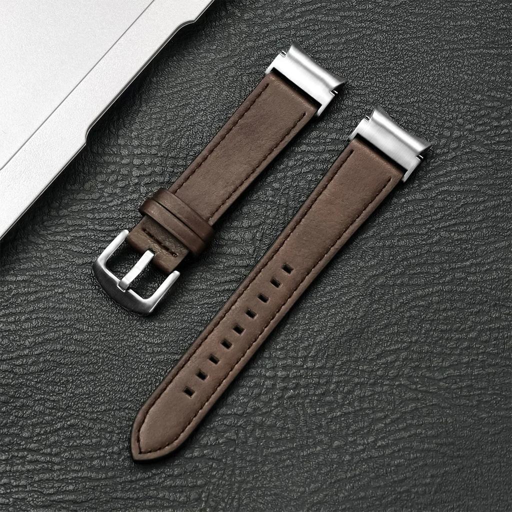 Кожаный ремешок без зазора для Samsung Galaxy Watch 7 6 5 4 40мм 44мм 6Classic 43мм 47мм Браслет для Galaxy Watch 5Pro 45мм