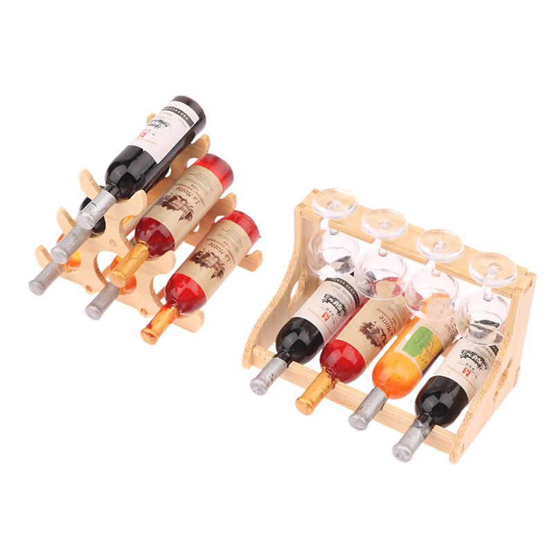 Кукольный домик Миниатюрный Мини Винный Бокал Стойка Набор Бокалов Модель Мебель Для Дома Декор Игрушка Кукольный Дом Аксессуары