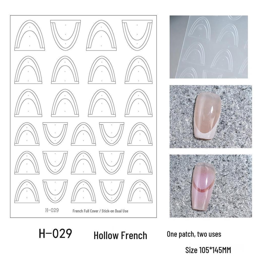 Новые кружевные наклейки для нейл-арта с французским вырезом - Клейкие, не отслаивающиеся клетчатые вспомогательные наклейки для френча