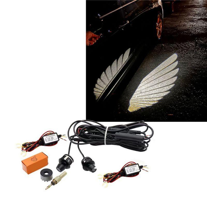 Car Side Rearview Mirror Welcome Lights Angel Wing Universal LED Projector Laser Light Ambient Lighting Parts Accessories