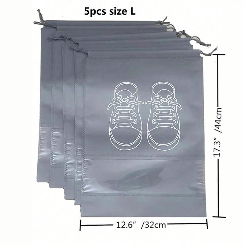 5 Pack Portable Travel Shoe Bag, Space-saving Dust-proof Storage Bag