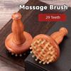 Wood Grain Gua Sha Massage Tool 29 Teeth Wood Meridian Brush Meridian Massager  Scalp Massage