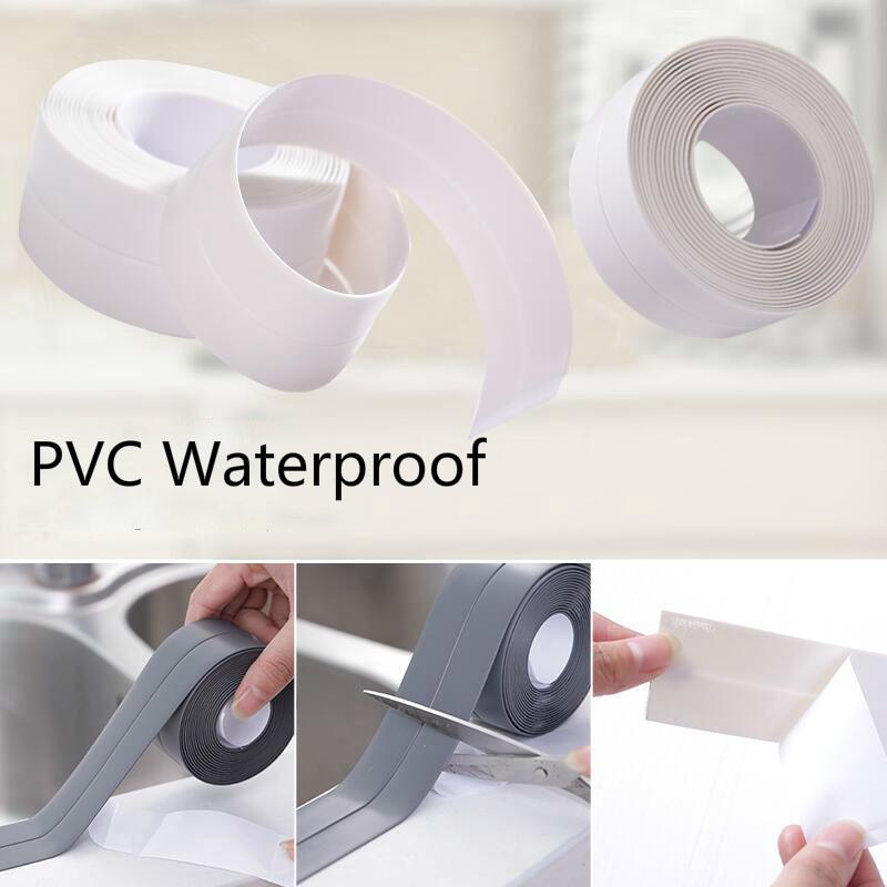 3,2 м Ванная Кухня Душ Водонепроницаемая Плесень Защитная Лента Раковина Ванна Уплотнительная Лента Самоклеящаяся Водонепроницаемая Клеящаяся Штукатурка