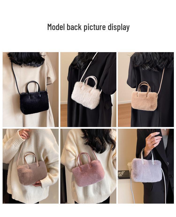 Зимняя плюшевая сумка в европейском и корейском стиле 2025 года - высококачественная маленькая сумка через плечо