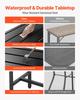 Outdoor Bar Table, 140 x 37.5 cm Patio Bar Table, Waterproof Top & Sturdy Metal Frame, Rectangle Counter Height Dining Tables, Outdoor Furniture for