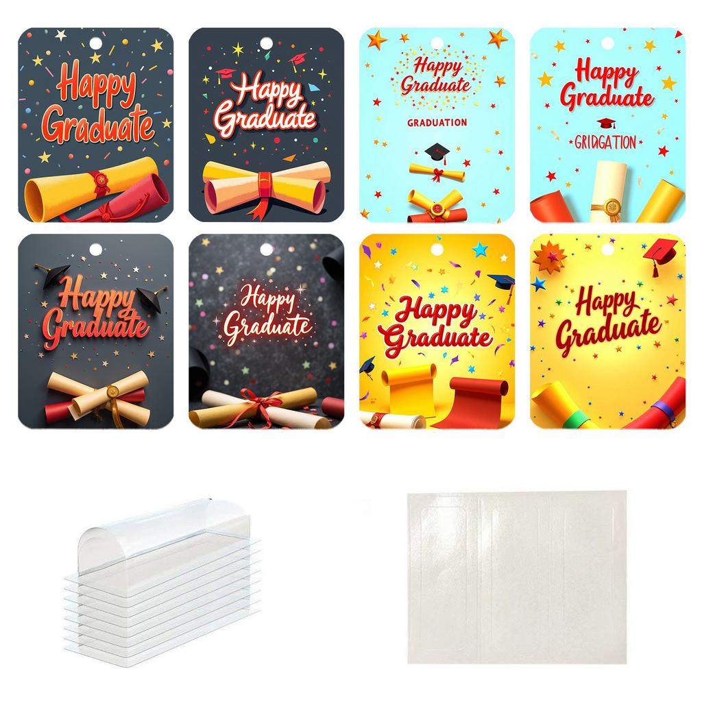 8 Packs Of Graduation Season Cash Card Clips, Checks, Fun Lipstick Clips, Gift Card Clips, Unique Plastic Dome Covers, And Double-sided Adhesive.
